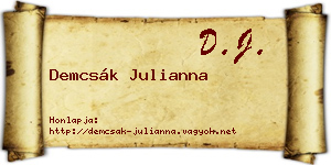 Demcsák Julianna névjegykártya