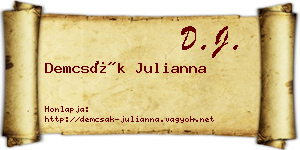 Demcsák Julianna névjegykártya